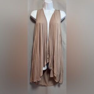 Modern attraction Beige Racerback‎ Cover-Up Cardigan Sleeveless Vest Sz Large